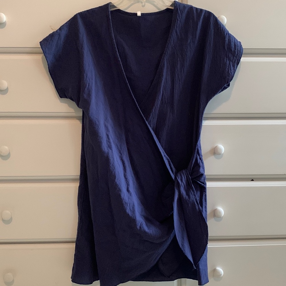 Navy Nursing Wrap Dress